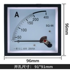 Medidor SQ-96 AC Amper&iacute;metro Ponteiro 200/5 A Tamanho: 96*96 mm