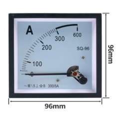Medidor SQ-96 AC Amper&iacute;metro Ponteiro 300/5 A Tamanho: 96*96 mm