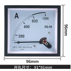 Medidor SQ-96 AC Amper&iacute;metro Ponteiro 600/5 A Tamanho: 96*96 mm