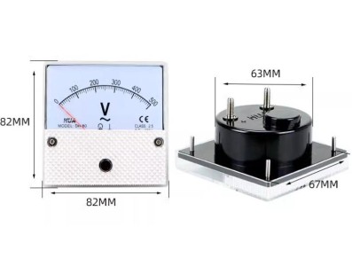 Medidor DH-80 AC Volt&iacute;metro Ponteiro 0-500 V Tamanho: 82*82 mm - Imagem 1