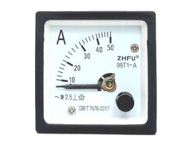 Medidor 99T1-A AC Amper&iacute;metro Ponteiro Direto 0-50 A Tamanho: 48*48 mm - Imagem 1
