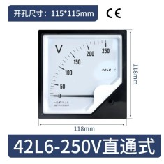Volt&iacute;metro 42L6-V Ponteiro AC AC250 V Tamanho: 118*118 mm