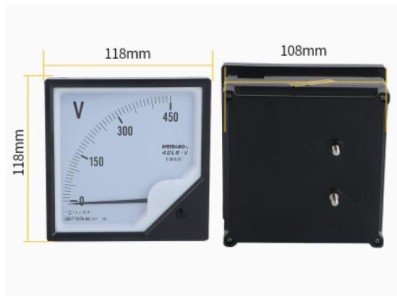 Volt&iacute;metro 42L6-V Ponteiro AC AC600 V Tamanho: 118*118 mm - Imagem 1