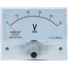 Medidor de ponteiro de volt&iacute;metro DC 69C9-V 0-50 V Tamanho: 64*56 mm