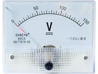 Medidor de ponteiro de volt&iacute;metro DC 69C9-V 0-150 V Tamanho: 64*56 mm - Imagem 1