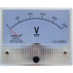 Medidor de ponteiro de volt&iacute;metro DC 69C9-V 0-250 V Tamanho: 64*56 mm