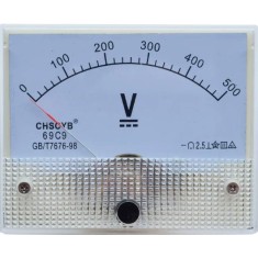 Medidor de ponteiro de volt&iacute;metro DC 69C9-V 0-500 V Tamanho: 64*56 mm