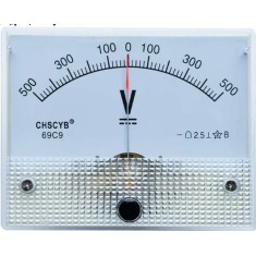 Medidor de ponteiro de volt&iacute;metro DC 69C9-V +-500 V Tamanho: 64*56 mm