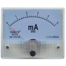 Amper&iacute;metro 69C9-V DC Mili 0-5mA Tamanho: 80*64 mm