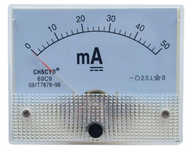 Amper&iacute;metro 69C9-V DC Mili 0-300mA Tamanho: 80*64 mm - Imagem 1