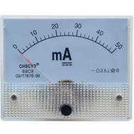 Amper&iacute;metro 69C9-V DC Mili 0-300mA Tamanho: 80*64 mm