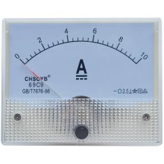 Amper&iacute;metro 69C9-V DC 0-10 A Tamanho: 80*64 mm