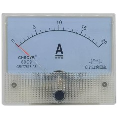 Amper&iacute;metro 69C9-V DC 0-20 A Tamanho: 80*64 mm