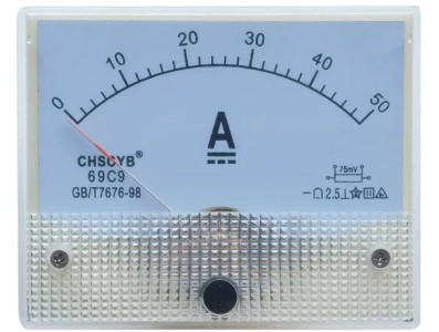 Amper&iacute;metro 69C9-V DC 0-50 A Tamanho: 80*64 mm - Imagem 1