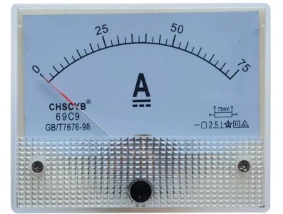 Amper&iacute;metro 69C9-V DC 0-75 A Tamanho: 80*64 mm - Imagem 1