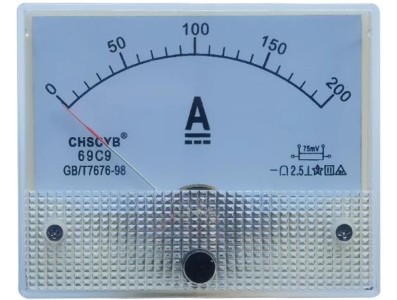 Amper&iacute;metro 69C9-V DC 0-250 A Tamanho: 80*64 mm - Imagem 1