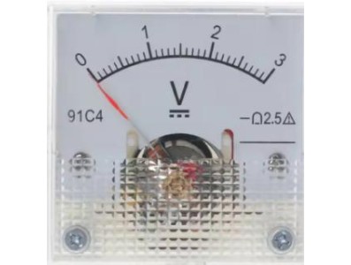 Volt&iacute;metro 91C4-V Ponteiro DC 0-3 V Tamanho:45x45 mm - Imagem 1