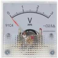 Volt&iacute;metro 91C4-V Ponteiro DC 0-3 V Tamanho:45x45 mm