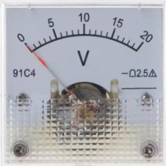Volt&iacute;metro 91C4-V Ponteiro DC 0-25 V Tamanho:45x45 mm