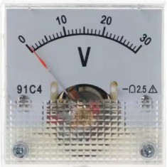 Volt&iacute;metro 91C4-V Ponteiro DC 0-30 V Tamanho:45x45 mm
