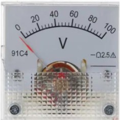 Volt&iacute;metro 91C4-V Ponteiro DC 0-100 V Tamanho:45x45 mm