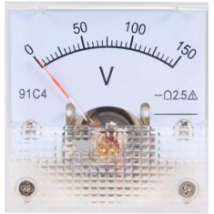 Volt&iacute;metro 91C4-V Ponteiro DC 0-150 V Tamanho:45x45 mm