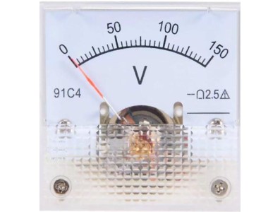 Volt&iacute;metro 91C4-V Ponteiro DC 0-150 V Tamanho:45x45 mm - Imagem 1