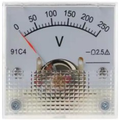 Volt&iacute;metro 91C4-V Ponteiro DC 0-250 V Tamanho:45x45 mm