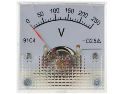Volt&iacute;metro 91C4-V Ponteiro DC 0-450 V Tamanho:45x45 mm - Imagem 1