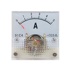 Amper&iacute;metro 91C4-A Ponteiro DC 0-5 A Tamanho direto: 45x45 mm