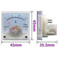 Medidor 91C4-A Ponteiro Amper&iacute;metro DC 0-15 A/75mV Observa&ccedil;&atilde;o: O de 15 A acima precisa ser usado com um...