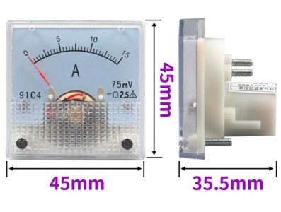 Medidor 91C4-A Ponteiro Amper&iacute;metro DC 0-15 A/75mV Observa&ccedil;&atilde;o: O de 15 A acima precisa ser usado com um... - Imagem 1