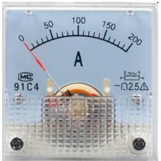 Medidor 91C4-A Ponteiro Amper&iacute;metro DC 0-200 A/75mV Nota: O de 200 A acima precisa ser usado com um shunt!...