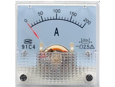 Medidor 91C4-A Ponteiro Amper&iacute;metro DC 0-200 A/75mV Nota: O de 200 A acima precisa ser usado com um shunt!... - Imagem 1