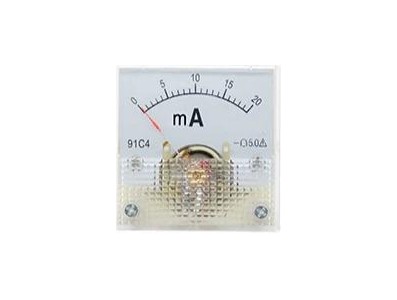 Amper&iacute;metro Ponteiro 91C4-mA DC 20mA Tamanho 45x45 mm - Imagem 1