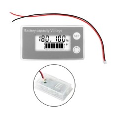 Bateria Indicador de capacidade da DC 8 V-100 V LCD digital Volt&iacute;metro Medidor de eletricidade branco