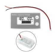 Bateria Indicador de capacidade da DC 8 V-100 V LCD digital Volt&iacute;metro Medidor de eletricidade branco
