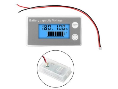 Bateria Indicador de capacidade da DC 8 V-100 V LCD digital Volt&iacute;metro Medidor de eletricidade azul - Imagem 1