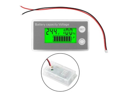 Bateria Indicador de capacidade da DC 8 V-100 V LCD digital Volt&iacute;metro Medidor de eletricidade verde - Imagem 1