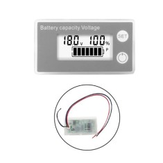 Bateria Indicador de capacidade da DC 8 V-100 V LCD digital Volt&iacute;metro Medidor de eletricidade Tela branca...