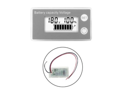 Bateria Indicador de capacidade da DC 8 V-100 V LCD digital Volt&iacute;metro Medidor de eletricidade Tela branca... - Imagem 1