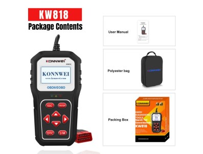 Bateria Testador de do scanner OBD2 para carro KONNWEI KW818 - Imagem 1