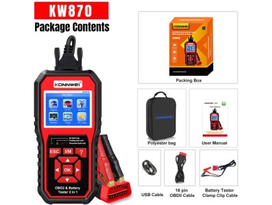 Bateria KONNWEI KW870 12 V Carro Motocicleta Testador de Carro OBD2 Ferramenta de diagn&oacute;stico scanner - Imagem 1