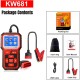 Bateria Konnwei kw681 carro obd2 scanner ferramentas de diagn&oacute;stico autom&aacute;tico 6v12 v carro motocicleta... - Thumb 1