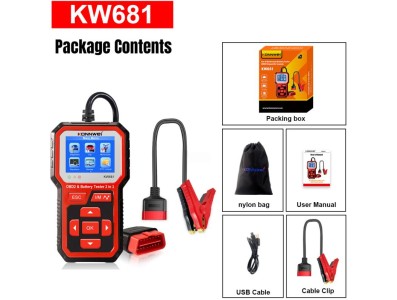 Bateria Konnwei kw681 carro obd2 scanner ferramentas de diagn&oacute;stico autom&aacute;tico 6v12 v carro motocicleta... - Imagem 1