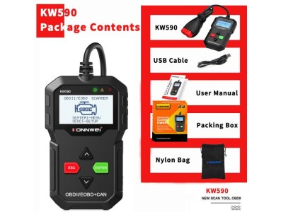 KONNWEI KW590 OBD2 scanner Leitor de c&oacute;digo de carro OBDII Ferramenta de diagn&oacute;stico - Imagem 1