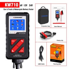 Bateria KONNWEI KW710 Motocicleta Carro Caminh&atilde;o 6V12V24 V Analisador de verifica&ccedil;&atilde;o de bateria