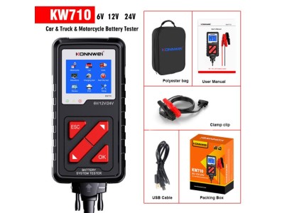 Bateria KONNWEI KW710 Motocicleta Carro Caminh&atilde;o 6V12V24 V Analisador de verifica&ccedil;&atilde;o de bateria - Imagem 1