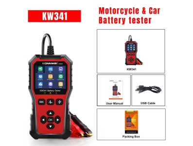Bateria KONNWEI KW341 Testador de de carro 6V12V24 V AMG GEL Bateria Impress&atilde;o de dados de falha Iniciar... - Imagem 1
