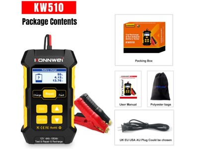 Bateria KONNWEI KW510 12 V Testador + 12 V 5 A Bateria Carregador + Ferramenta de reparo de pulso de... - Imagem 1